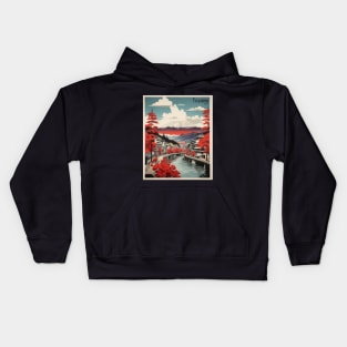 Toyama Japan Travel Vintage Tourism Poster Kids Hoodie